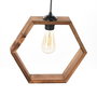 Opviq Hexagon Antiquation Lámpara de Madera Marrón